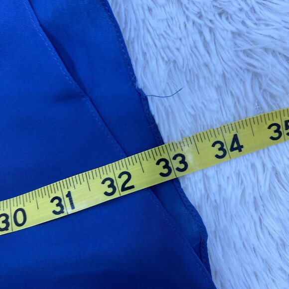 Wai Ming 100% Silk Blue Lattice Detailed Long Sleeve Dress Missing Belt Small - Picture 9 of 9